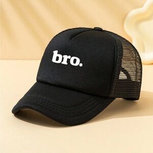 Boys Black Baseball Hat bro.